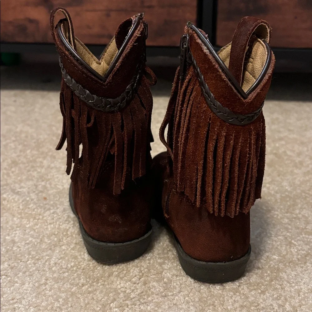 Minnetonka Kids Fringe Boots - Rich Brown